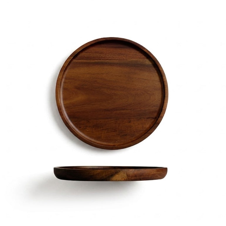 Minimalist Round Wooden Serving Tray