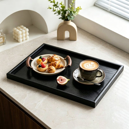 Modern Black Wooden Serving Tray